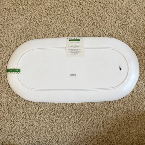 Rae Dunn Lucky St Patricks Day Melamine Serving Platter White Green Clover 19in - Picture 5 of 6